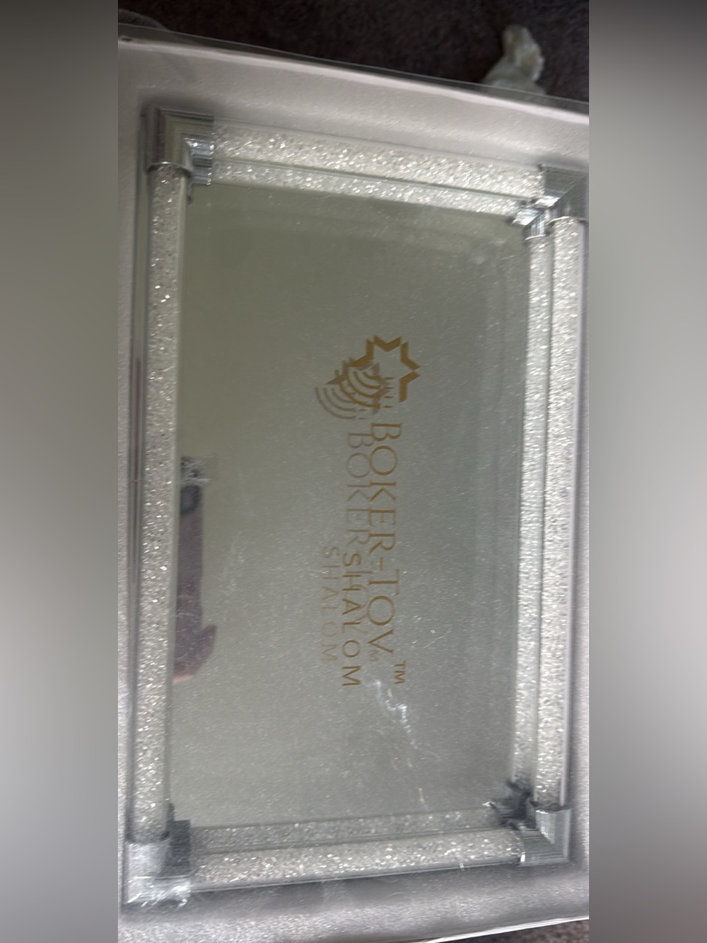 Decorative Silver Tray - Sparkling Silver Home Bath Accent